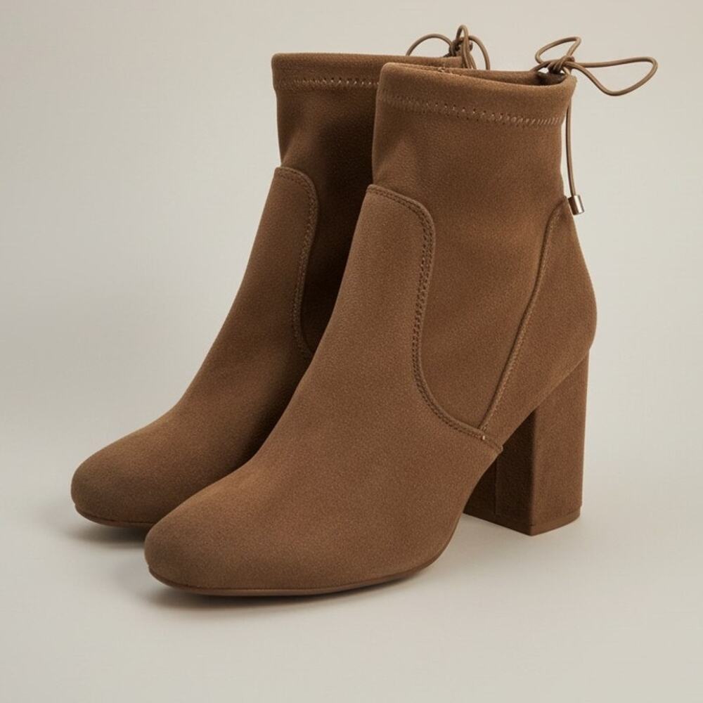 Chinese Laundry Camel Tan Block Heel Slip On Ankle Bootie Women's Size 5